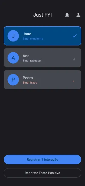 Captura de tela do aplicativo Just FYI 2