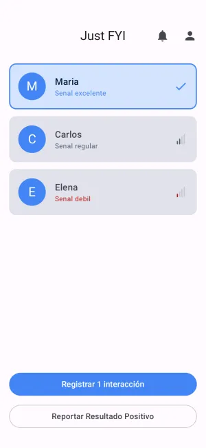 Captura de pantalla de la app Just FYI 2