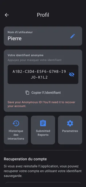 Capture d'ecran de l'application Just FYI 3