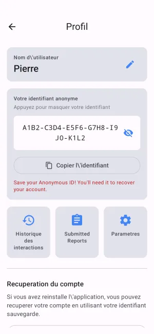 Capture d'ecran de l'application Just FYI 3